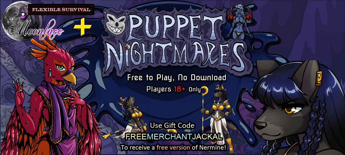 Adventure with sexy monster girls and furries in a goofy adventure at Puppet Nightmares.