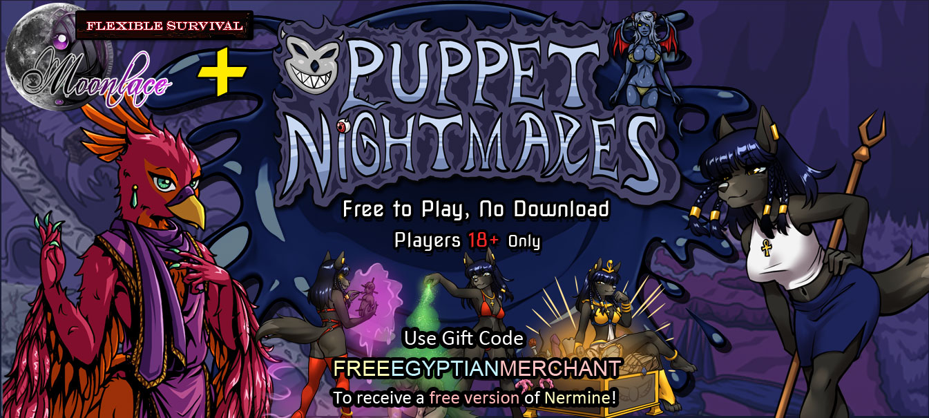 Adventure with sexy monster girls and furries in a goofy adventure at Puppet Nightmares.